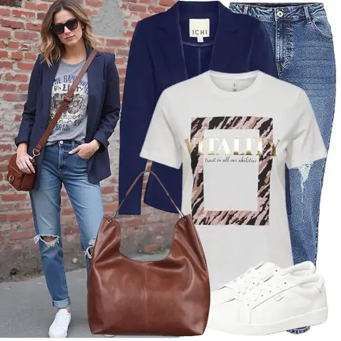 DunkelBlau/Blau Anzug Strick­Blazer/Lässiger Blazer/Baumwoll ­Blazer/BlusenBlazer/Blazerjacke/Lederjacke/Eleganter Blazer/Lederjacke für Männer/Boyfriend Blazer/Lederjacke Ichi kombinieren