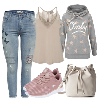 Outfit mit Beige Sneaker Kangaroos "OnlyStars"