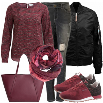 Outfit mit Schwarz Alpha Industries "Nina"