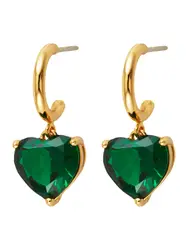 Kate Spade Ohrringe ''''HEART HUGGIES'''' gold / dunkelgrün