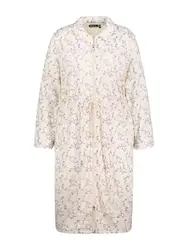 Ulla Popken Bademantel hellbeige / hellgelb / schwarz