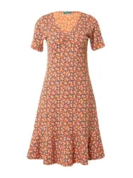 Tranquillo Kleid (GOTS) hellblau / orange / weiß