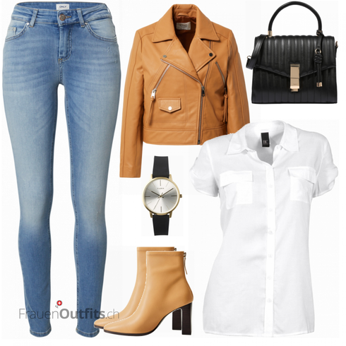 Braun Stiefel Mango kombinieren mit Weiß Uhr Pilgrim
