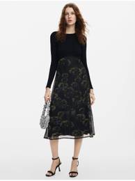 Women's floral dress Dark Pensee Lacroix - Women's