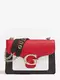 GUESS Schultertasche Camila rot / schwarz / weiß