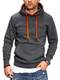 JACK & JONES Herren Hoodie Kapuzenpullover Casual Unifarben Meliert (S, Dark Grey Melange/Orange)