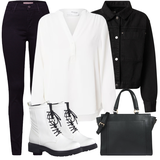 Weiß Hosen Herbst Outfits für Damen image