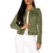 EGOMAXX Damen Jeans Jacke Kurz Übergangsjacke Frühling Denim Weste, Farben:Khaki, Größe:40