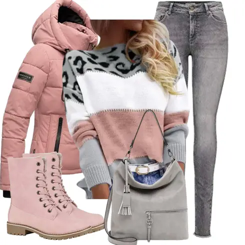Rosa Winter Stiefelette/Winterschuh/Gefütterte Stiefelette/SchnürStiefelette/Klassischer Stiefel/SpringerStiefel kombinieren mit Mischfarben/Weiß Rückenfreier Pullover/Crop Pullover/Glitzer Pullover/Thermo Pullover/Rundhals Pullover/Oversized Pullover Generic