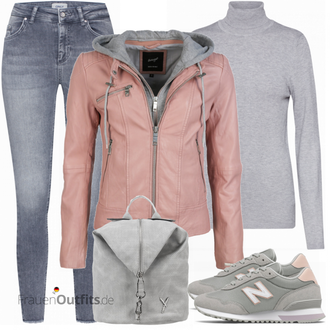 Outfit mit Rosa/Lila/Braun Bikerjacke/KunstLederjacke/Jacke mit Seitlichem Reißverschluss/Leder Bomberjacke/Lederjacke/Motorradjacke Maze "Perfekt für den Frühling"