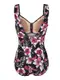 Badeanzug Maritim Schwarz/Orange/Pink 