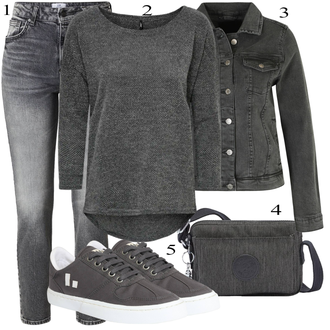 Outfit sa Crna Jakna za Kišu/Jakna narodne nošnje/Prijelazna Jakna/Dodatak denim project "Jesenski outfiti"