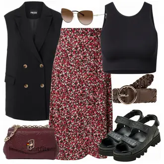 Outfit mit Gürtel HALLHUBER "Schöner Sommer Look"