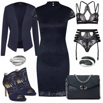 spitze Outfit mit Blau/Dunkelblau Sandalette/Schuh Ohne Schnürsenkel/SommerStiefelette/Sommer Schuh/Sandalen Mit Absatz/Eleganter Schuh Bullboxer "Only"