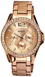 Fossil Damen Analog Quarz Uhr mit Edelstahl Armband ES2811