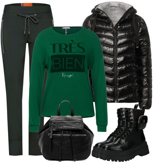 Outfit mit Schwarz Schuh Stiefel river island "Bequemes Winter Outfit"
