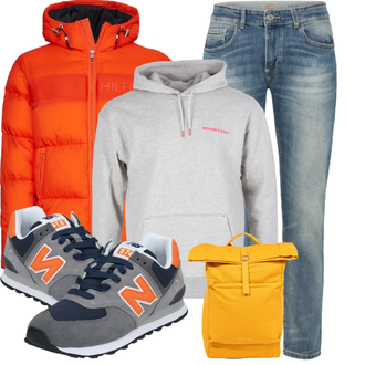 574 Outfit mit Grau/Blau/Dunkelblau/Hellblau/Hellgrau Walkingschuh/Sneaker Low/Vintage Sneaker/Sicherheitsschuh/Winter Sneaker/Schmaler Sneaker/Schuh Mit Rolle New Balance "Winter Outfit"