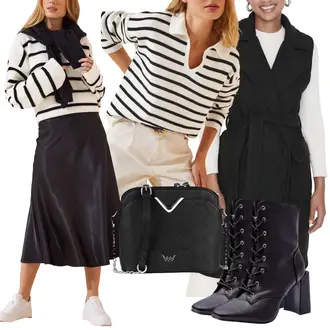 Oblečení se sukní Zima s Kotníková Bota boto "Outfit na podzim"