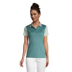 Supima-Poloshirt in Petite-Gre, Damen, Gre: XS Petite, Blau, Baumwolle, by Lands'''' End