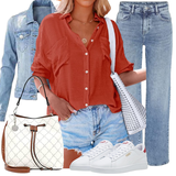 Noisy May Wide Leg Jeans Outfits image