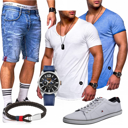 Blau T-Shirt Rello & Reese kombinieren