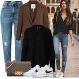 Dunkelbraune klassische Blazer Outfits image