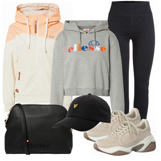 Outfit mit Grau Ellesse "Lyle Scott Cap"