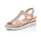 Rieker Damen Sandalen V3822, Frauen Keilsandalen, Ladies feminin elegant Women's Women Woman Freizeit leger Keilsandaletten,rosa / 31,38 EU / 5 UK