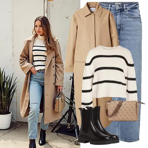 Comment poter Bleu clair/Bleu Jeans Mom Jean/Chemise Formelle/Jeans Baggy/Jean Taille Haute/Jeans avec Fente/Jeans vintage/Jean Dad/Jean-culotte/Jean Coupe Ample Only avec Beige/Marron/Kaki Trench Manteau/Manteau Mi-long/Manteau en Cachemire/Women's Trenchcoats/Manteau de Mi-saison/Manteau Léger/Long manteau/Manteau Long/Manteau Vintage/Manteau Oversize/Manteau en Laine/Manteau en Loden Calvin Klein Jeans