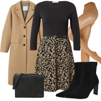 Outfit mit Beige/Braun Übergangsmantel/Kaschmir Mantel/Leichter Mantel/Lodenmantel/Langer Mantel/Langmantel/Langer Wintermantel/Midi Mantel/Oversize Mantel/Vintage Mantel/Wollmantel/Wollmantel Mango "Business Casual Damen Outfits"