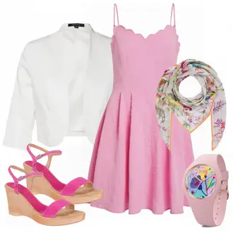Outfit mit Sandalen UNISA "VILA Kleid"
