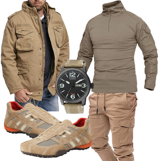 Paintball Outfit mit Braun KEFITEVD "Freizeit Outfit"Look: Airsoft, Fitness, Wandern, Jagd, Berg­steigen, Paintball, Reiten, Laufen, Trekking, Training