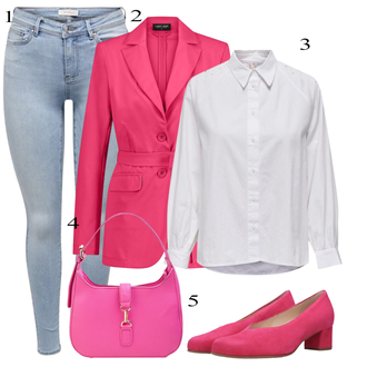 Lang Outfit met roze Elegante Blazer/Casual Blazer/Katoenen Blazer/Lange Blazer/Sweatblazer/Leren Herenjas/Lederen jas/Leren Jas/Blazerjas/Korte Blazer/Blouse Blazer/Boyfriend Blazer lady day "Lichte lente outfits"