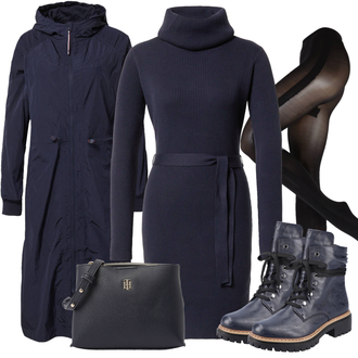Outfit s Černá Pláštěnka Tommy Hilfiger "Zimní Outfit"