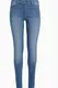 Blaue Skinny Jeans mit hoher Taille