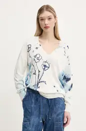 Pulover s primesjo lanu BRUMA enski, be barva, 25SWJF26