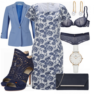 spitze Outfit mit Blau/Dunkelblau Sandalette/Schuh Ohne Schnürsenkel/SommerStiefelette/Sommer Schuh/Sandalen Mit Absatz/Eleganter Schuh Bullboxer "Modernes Business Outfit"