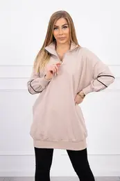 marka niezdefiniowana Sweatshirt with zipper and pockets beige