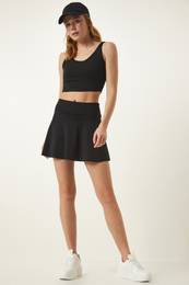 Happiness stanbul Black Tights Mini Tennis Skirt