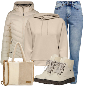 Outfit met Leren Jas/Winter sneaker/Waterdichte Schoen/Waterdichte Laars/Gewatteerde Laars/Leren herenschoenen/Trekkingschoen/Winter laars/Rubberen Enkellaars/Winter Laars/Enkellaarsje met Veters Rieker "Herfstse vrijetijdskleding"