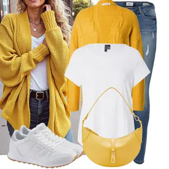 Outfit mit Orange/Beige/Creme/Braun/Weiß Bequemer Schuh/gesundheitsschuh/Sneaker Low/Plateau-Sneaker/Sicherheitsschuh/Hausschuh Pantoffel/Sneaker Mit Lochmuster/Sneaker Mit Seitlichem Reißverschluss/Walkingschuh Skechers "Stilvoller Look für die Freizeit"