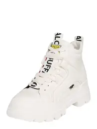 Šněrovací kozačky 'Aspha' žlutá / černá / bílá / offwhite