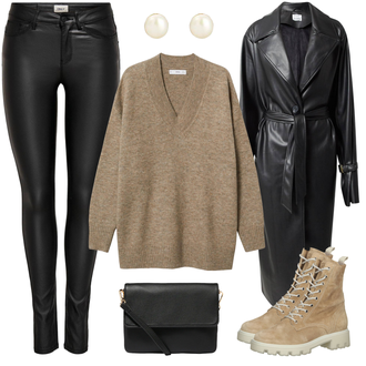 Outfit mit Beige/Khaki/Braun SchnürStiefel/TrekkingStiefel/SpringerStiefel/Stiefelette/Klassischer Stiefel Paul Green "Trendiger Freizeitlook"