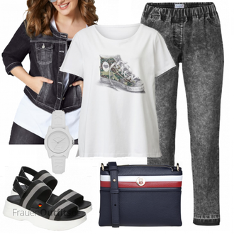 Outfit mit Grau Uhr Armani Exchange "Freizeit Outfit"
