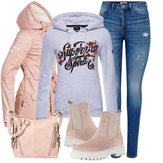 Outfit mit Beige/Grau Stiefel Gabor "Lässiger Freizeit Look"