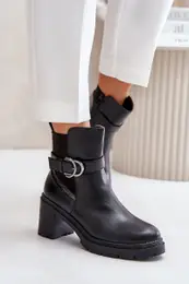 Women's ankle boots with a zipper insulated with a zipper black Inabelle