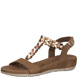 Tamaris 1-1-28231-22 Damen Riemchensandale,Sandale,Sandalette,Sommerschuh,bequem,flach,Touch-IT,COGN./Rose MET,39 EU