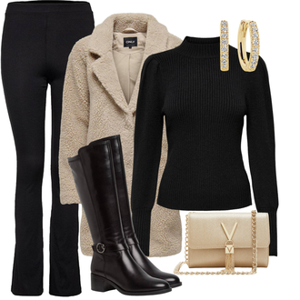 Feest Outfits Verjaardag Winter met Gouden/wit/geel Oorclip/Hoop Oorring Sif Jakobs "Winterlook Voor Modieuze"Look: Oudejaarsavond, 50e verjaardag, 60e verjaardag, Burgerlijke bruiloft, Verjaardag