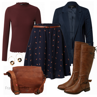 Outfit mit Schwarz/Rot Sweatshirt Only "Auffälliger Look für den Herbst"