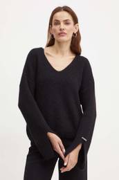 Pulover s primesjo volne enski, rna barva, 104492 A282